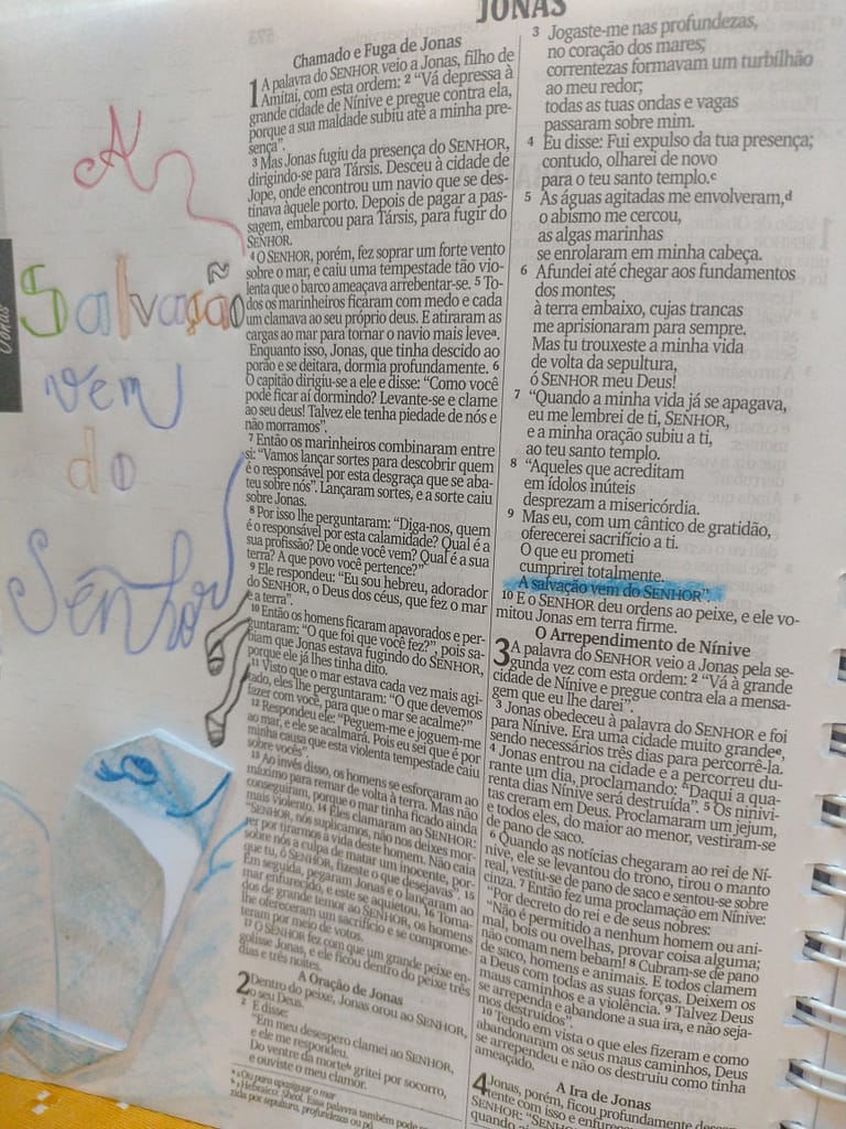 Dobradura no Bible journaling com crianças